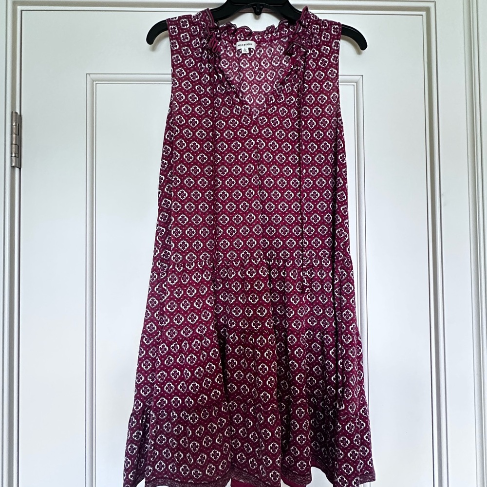 Max Studio Burgundy Geometric Mini Dress